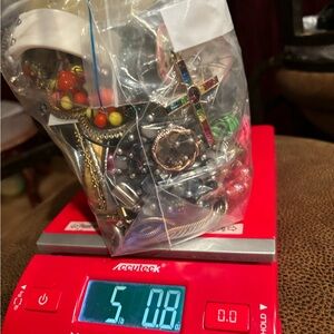 5 pounds junk  jewelry a lot necklace bracelet   Earrings some Broken
